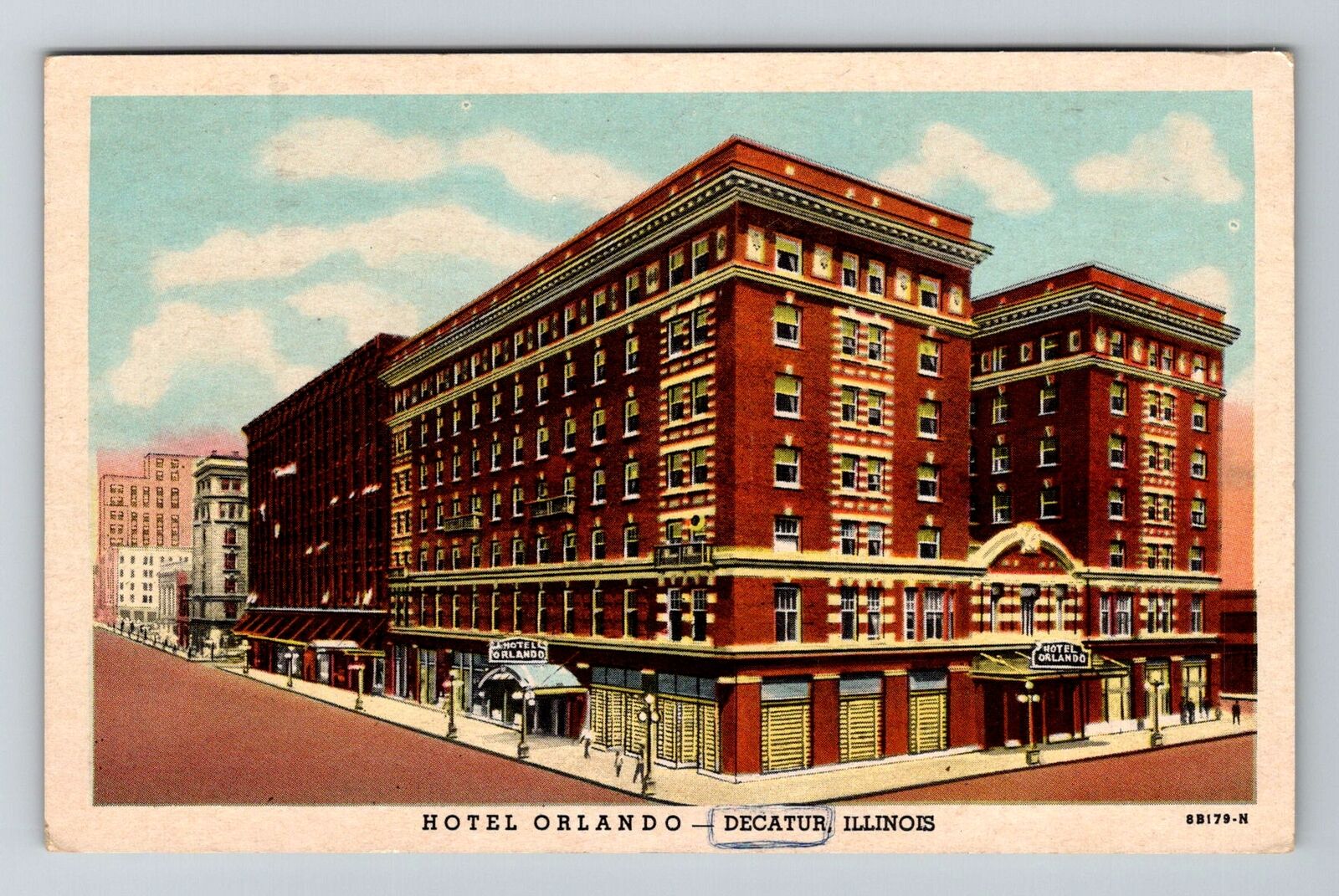 Decatur, IL-Illinois, Hotel Orlando Advertising Antique, Vintage Postcard