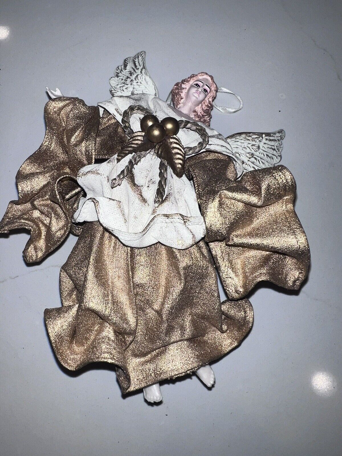Vintage Winged Doll Angel Christmas Ornament 