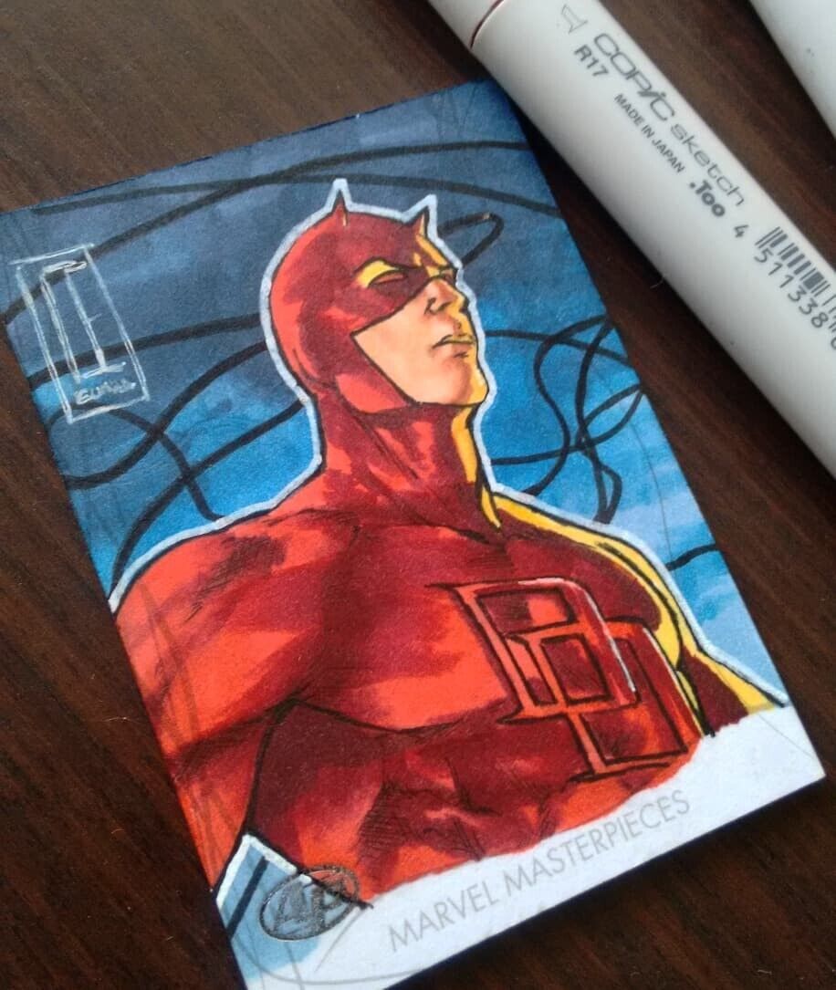 Marvel Masterpiece Sketch Card 2020 - Daredevil - by Carlos Eduardo Cunha