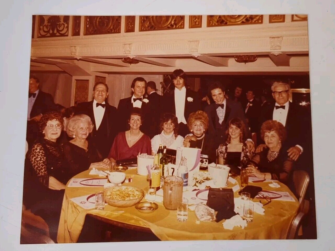 VTG 1970s Found Photograph Original Photo Wedding Family Bride Groom Wigs Food