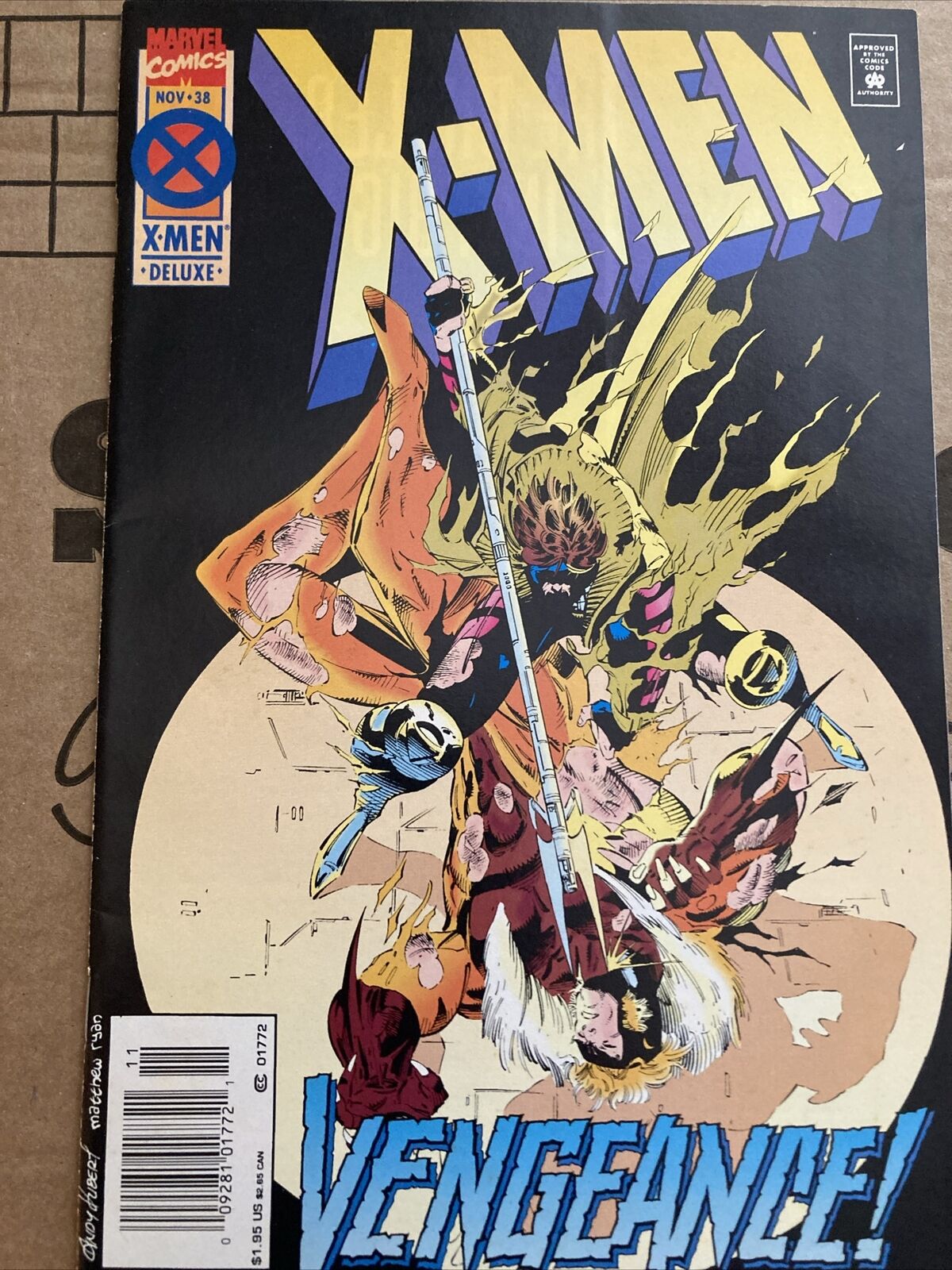 X-MEN #38 (1994) **NEWSSTAND EDITION. Deluxe Edition. Sabretooth Appearance** 