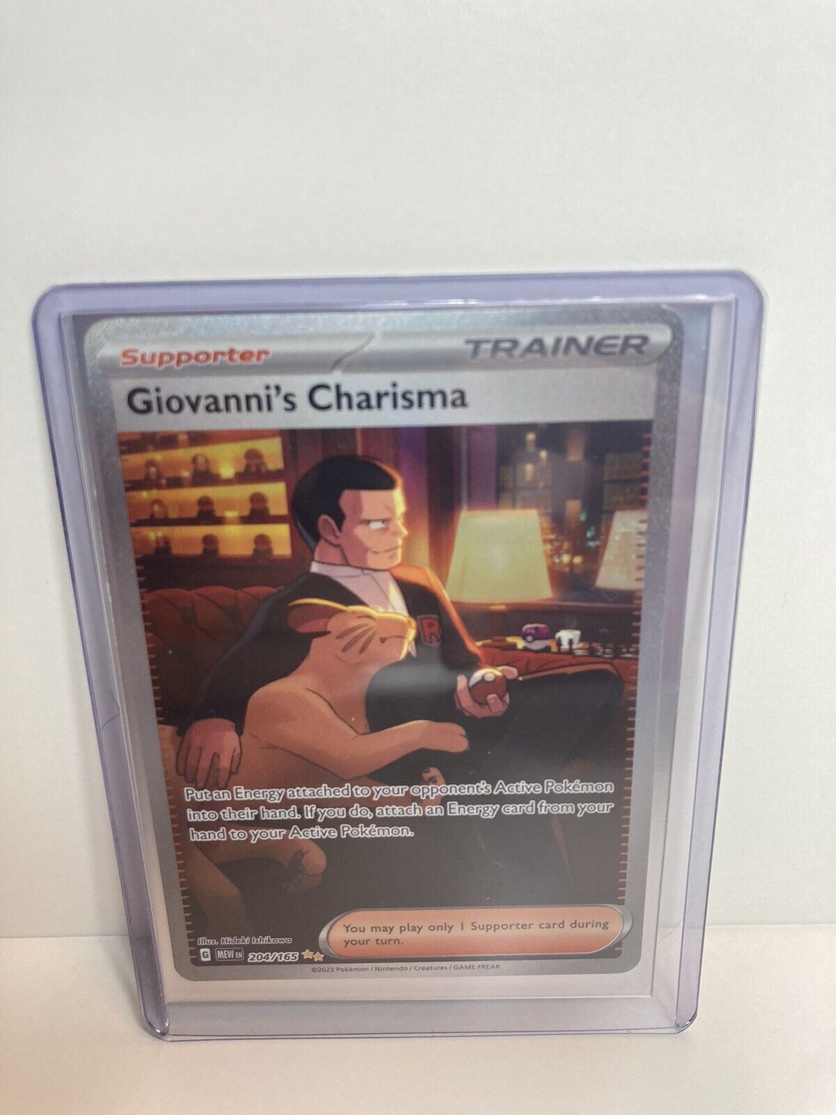 Giovanni’s Charisma 204/165 Special Illustration Rare Holo Pokemon 151 Mint Rare