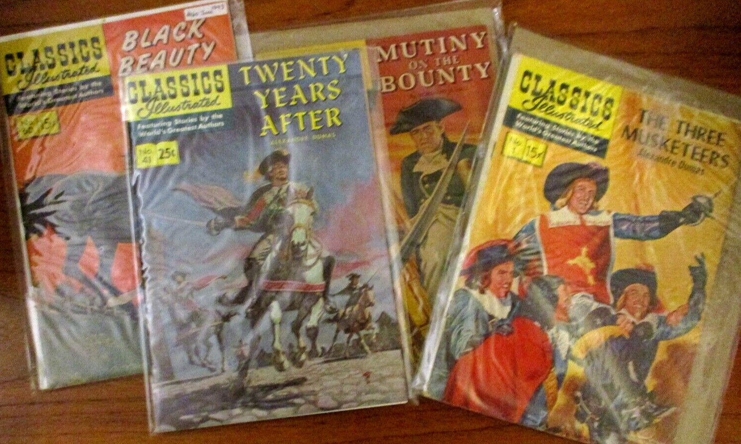 1950's '60's CLASSICS ILLUSTRATED COMICS 3 Musketeers Mutiny on the Bounty + 2
