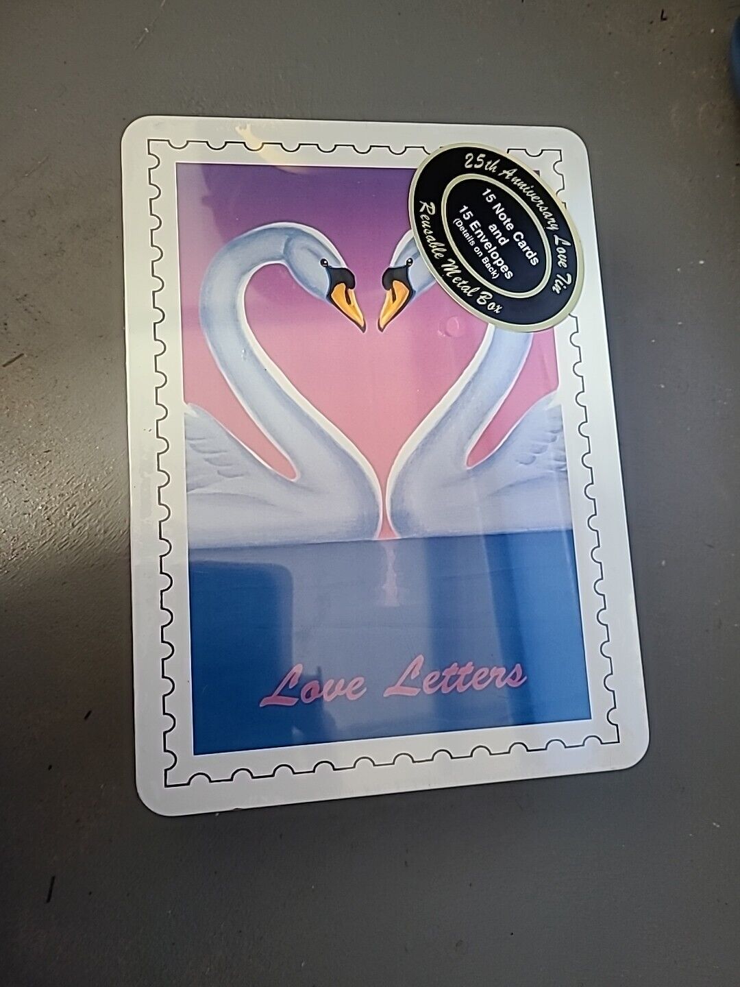 New 1997 USPS 25th Anniversary Love Letter Tin Stationery Set Cards & Envelopes 