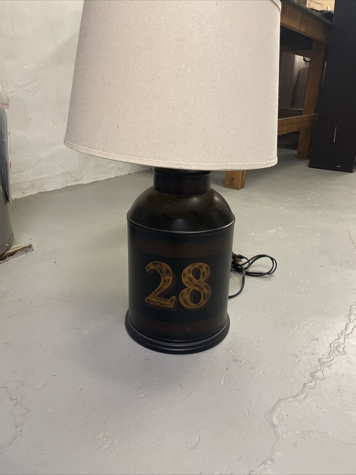 Vintage Fredrick Cooper Tole Painted Tea Canister Lamp
