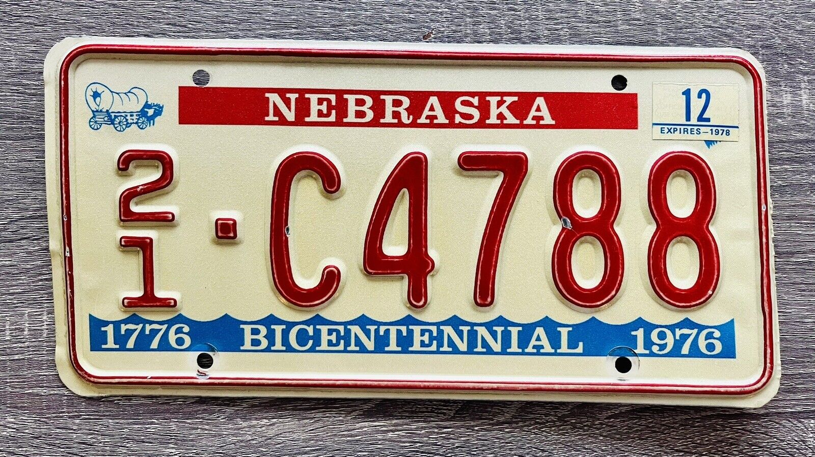 Vtg 1978 Expiration Nebraska Bicentennial License Plate Scotts Bluff County 1976