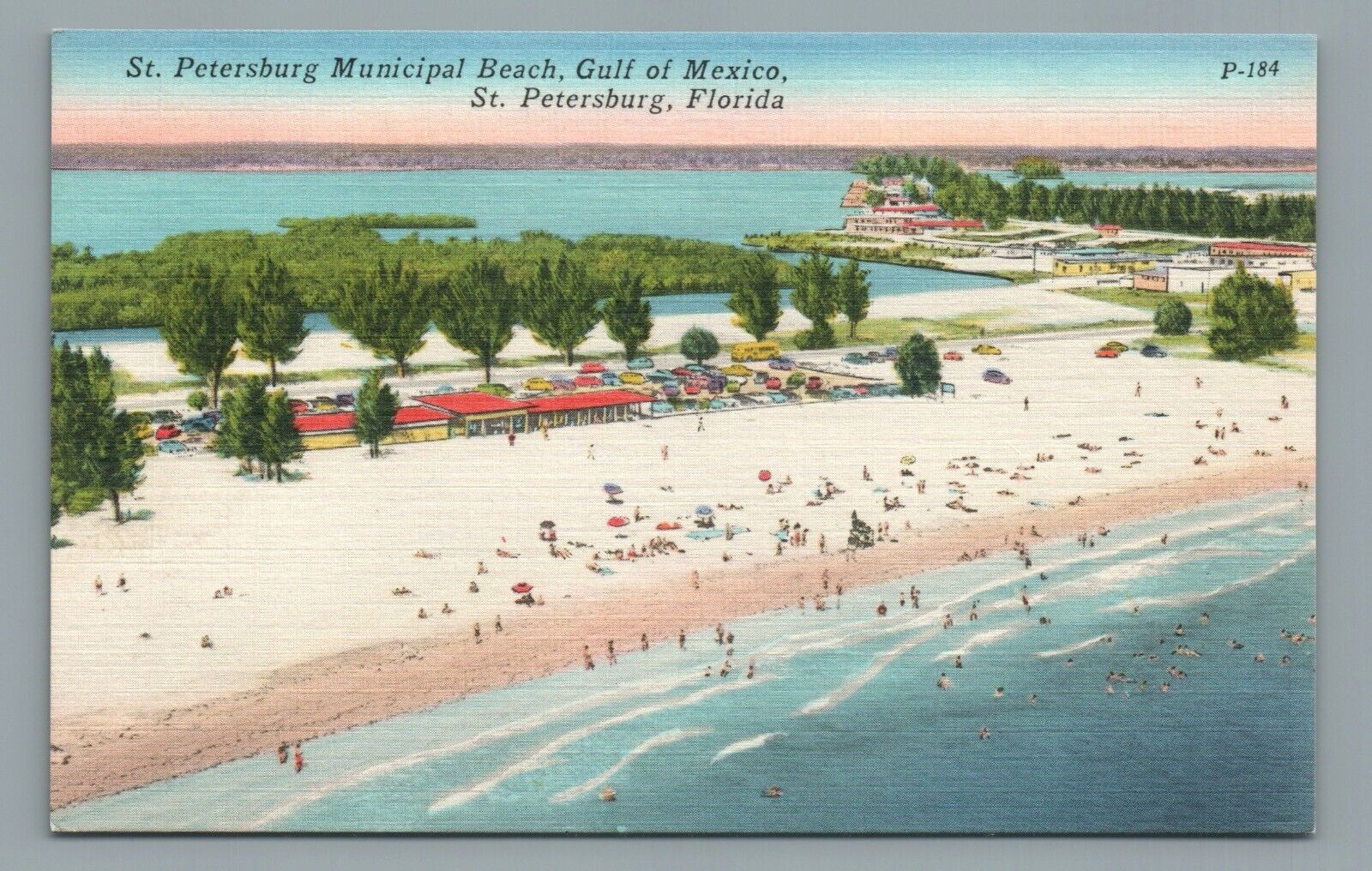 St. Petersburg Municipal Beach Gulf of Mexico St. Petersburg Florida Postcard