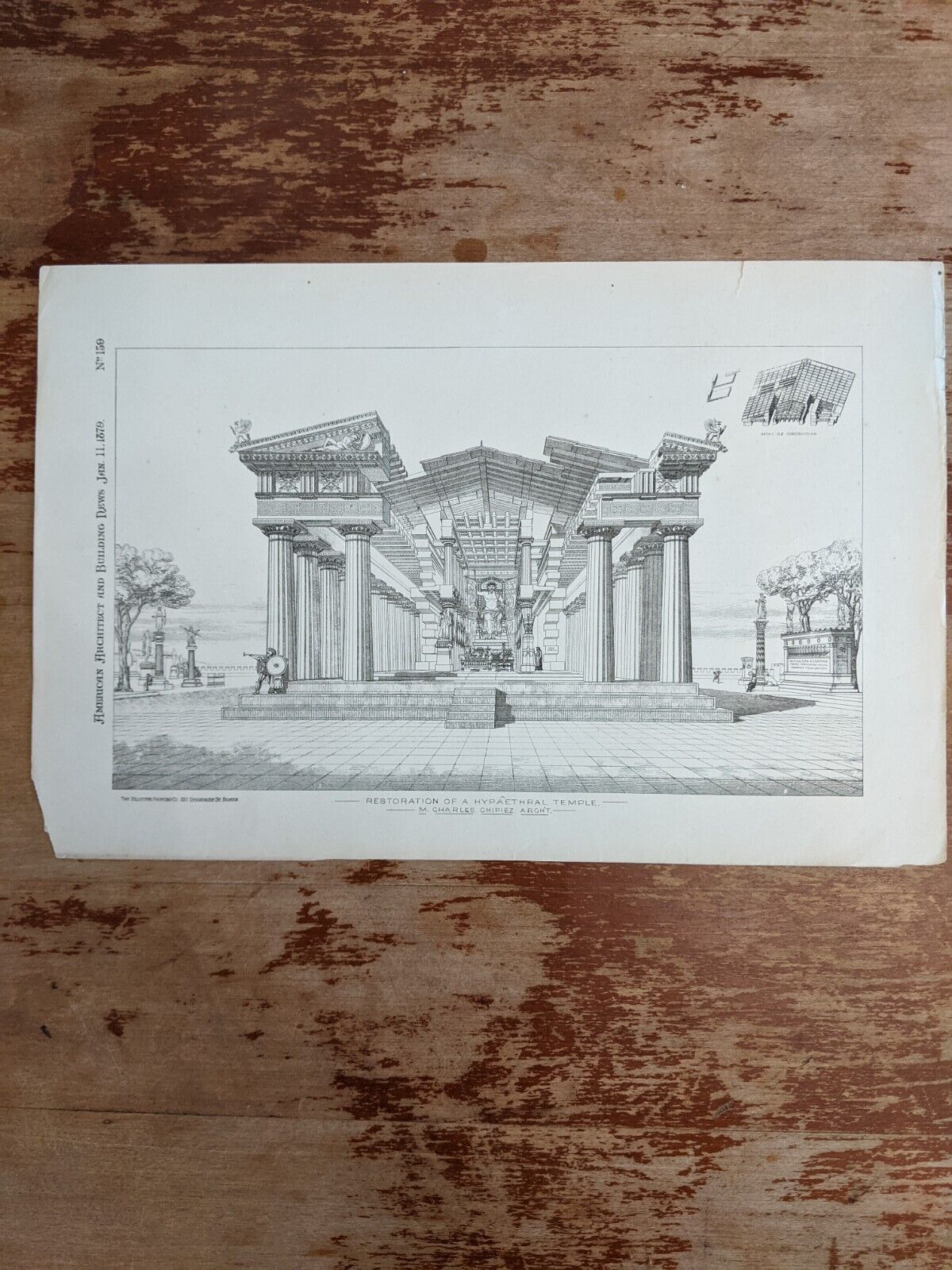 Victorian American Architect and Building Book Plates Lithograph Engraving