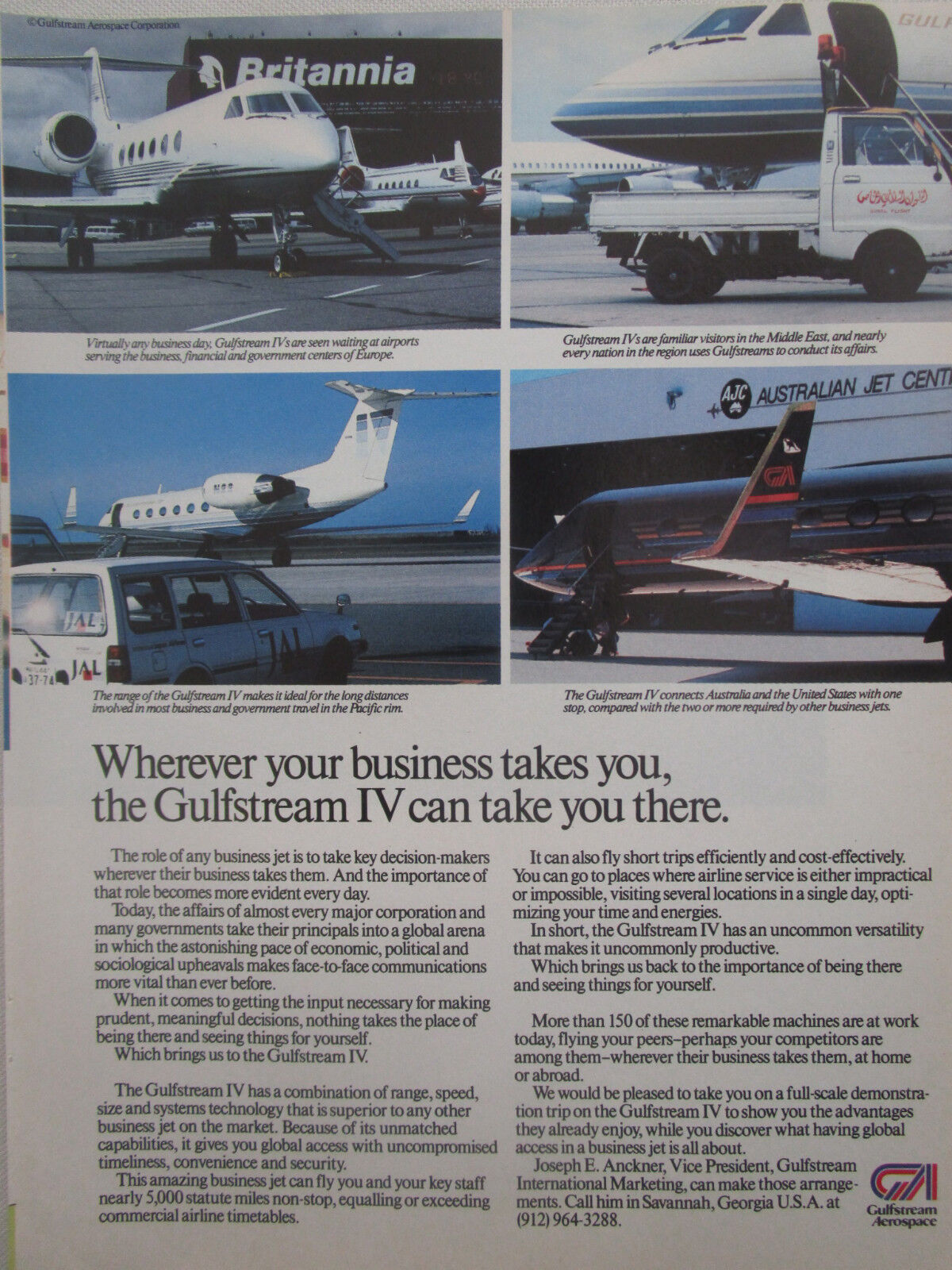5/1992 PUB GULFSTREAM AEROSPACE GULFSTREAM IV EXECUTIVE AIRCRAFT ORIGINAL AD