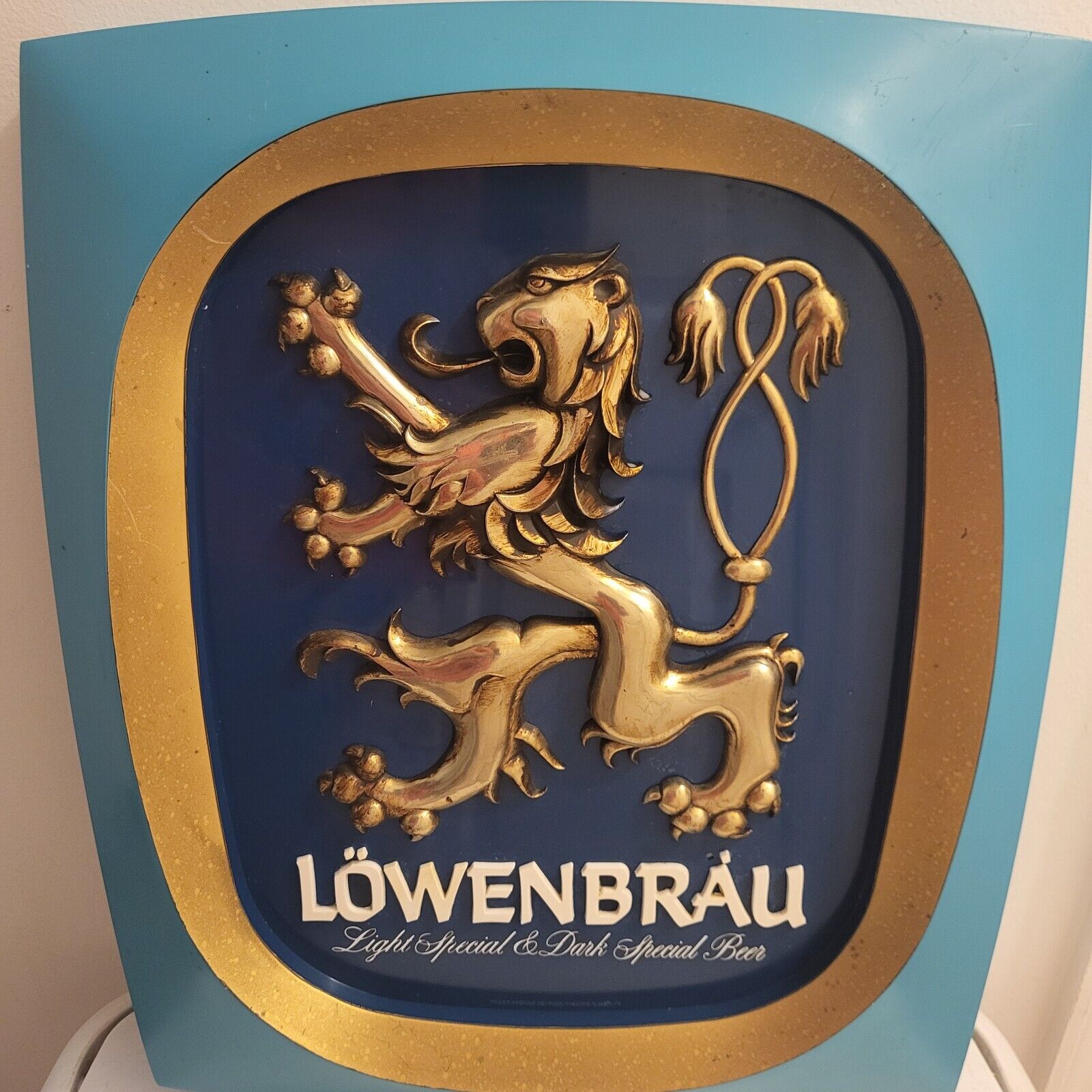Vtg 1978 Lowenbrau Beer Miller Brewing Co Bar Store Sign Lion Logo Wall As Is