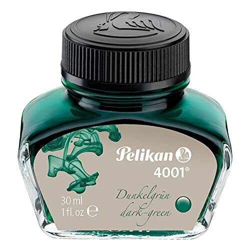 Pelikan 4001 Bottled Ink for Fountain Pens, Dark Green, 30ml, 1 Each (300056)