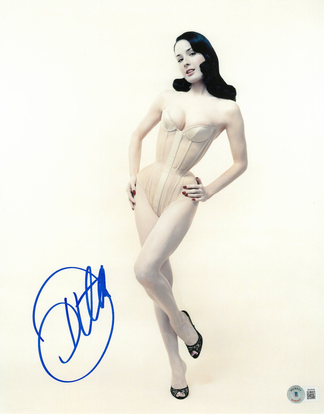 Dita Von Teese Signed Autograph 11x14 Photo Beckett BAS The Queen Of Burlesque