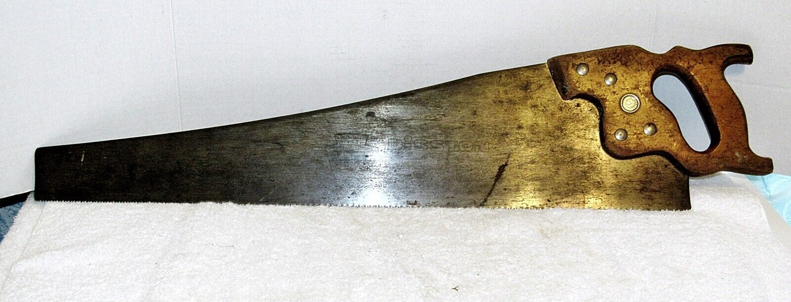 Vintage disston hand saw  29” Overall Length And 26” Blade.