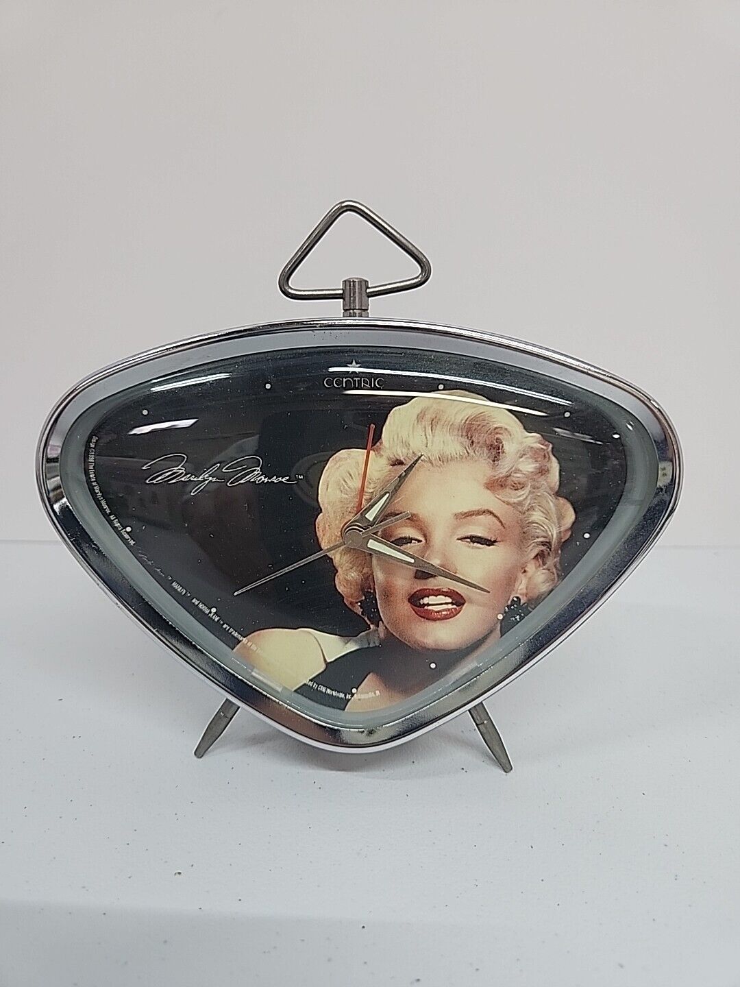 Vintage Centric Marilyn Monroe Norma Jean Triangle Shape Desk Shelf Clock WORKS