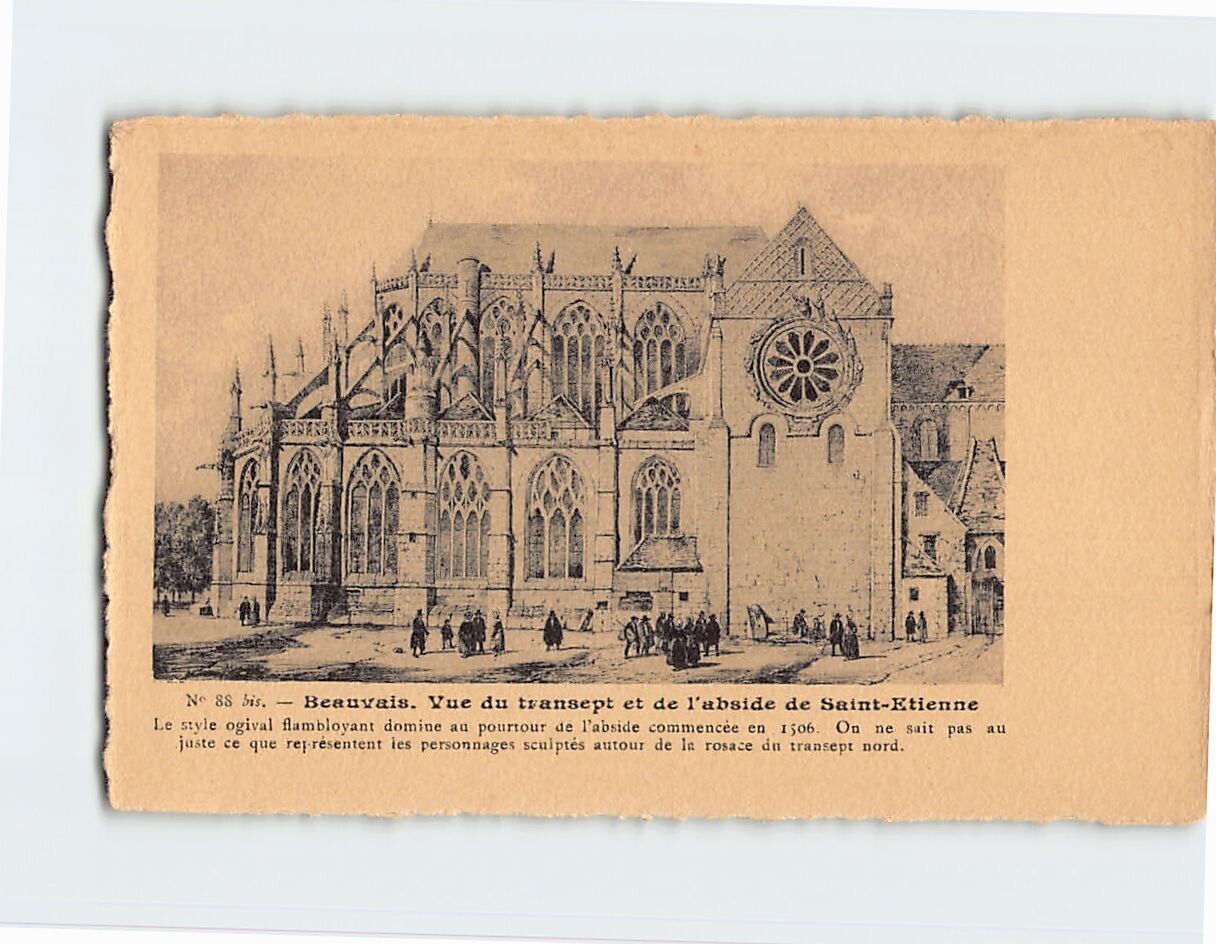Postcard Saint-Étienne Roman Catholic Parish Church Beauvais France Europe