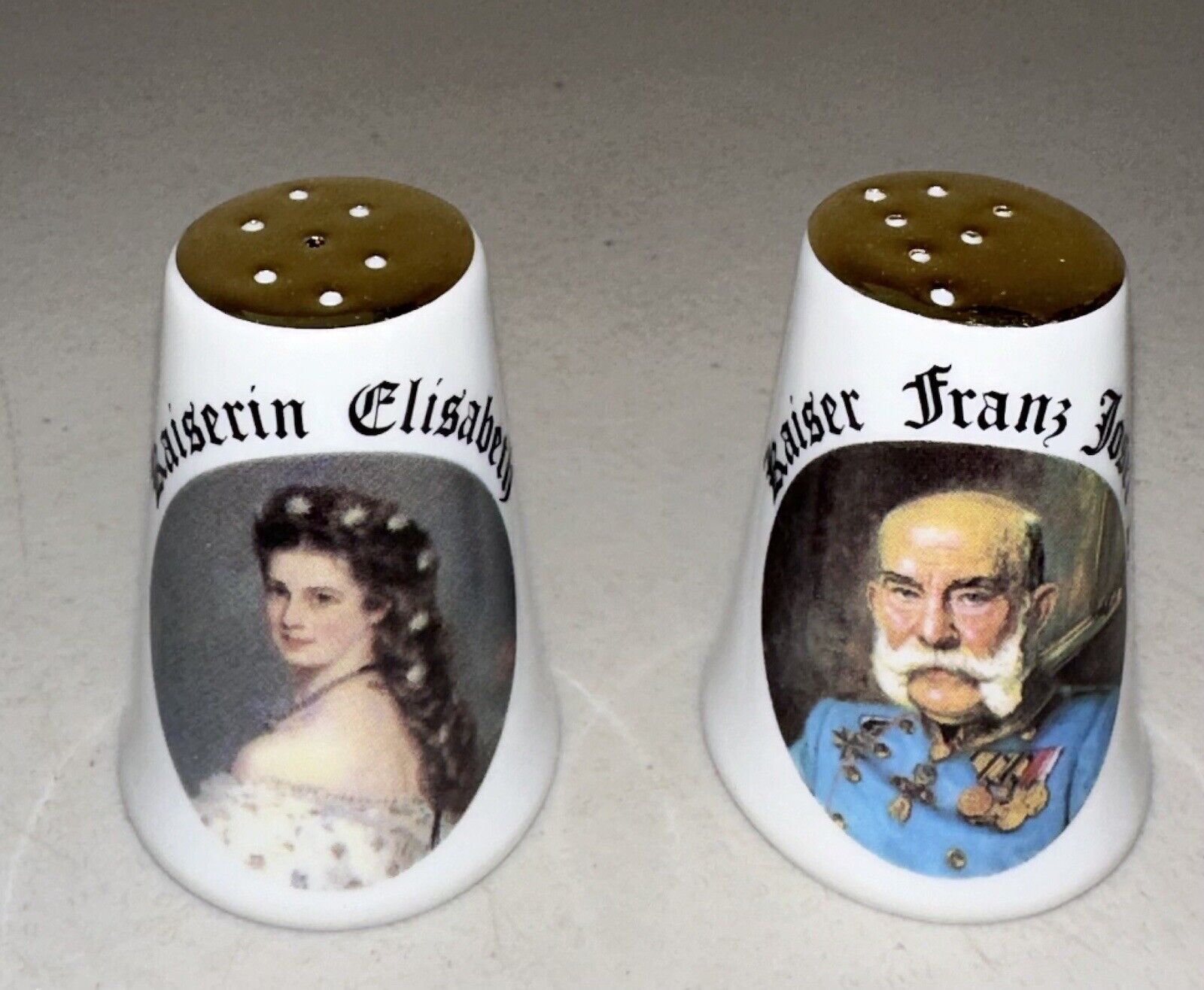 Kaiser Franz Josef I & Kaiserin Elizabeth Salt & Pepper Shakers 