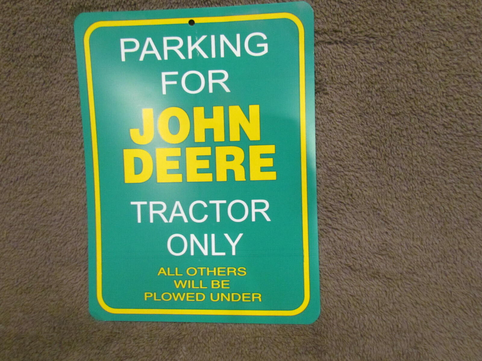 John Deere tractor parking signs (two)