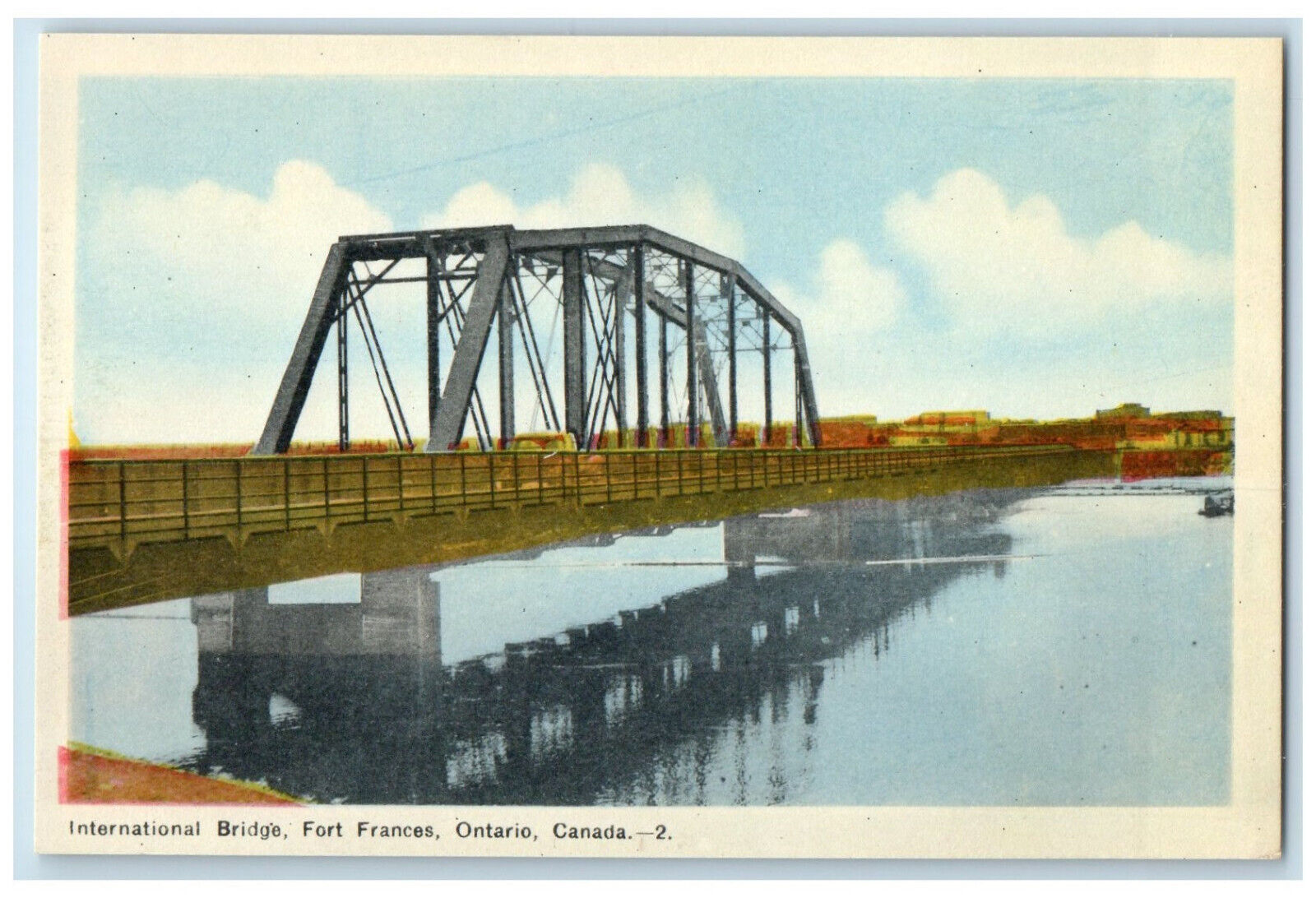 c1950's International Bridge Fort Frances Ontario Canada Posted Vintage Postcard