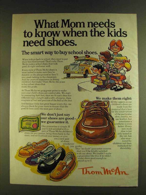 1980 Thom McAn Shoes Ad - What Mom Needs to Know