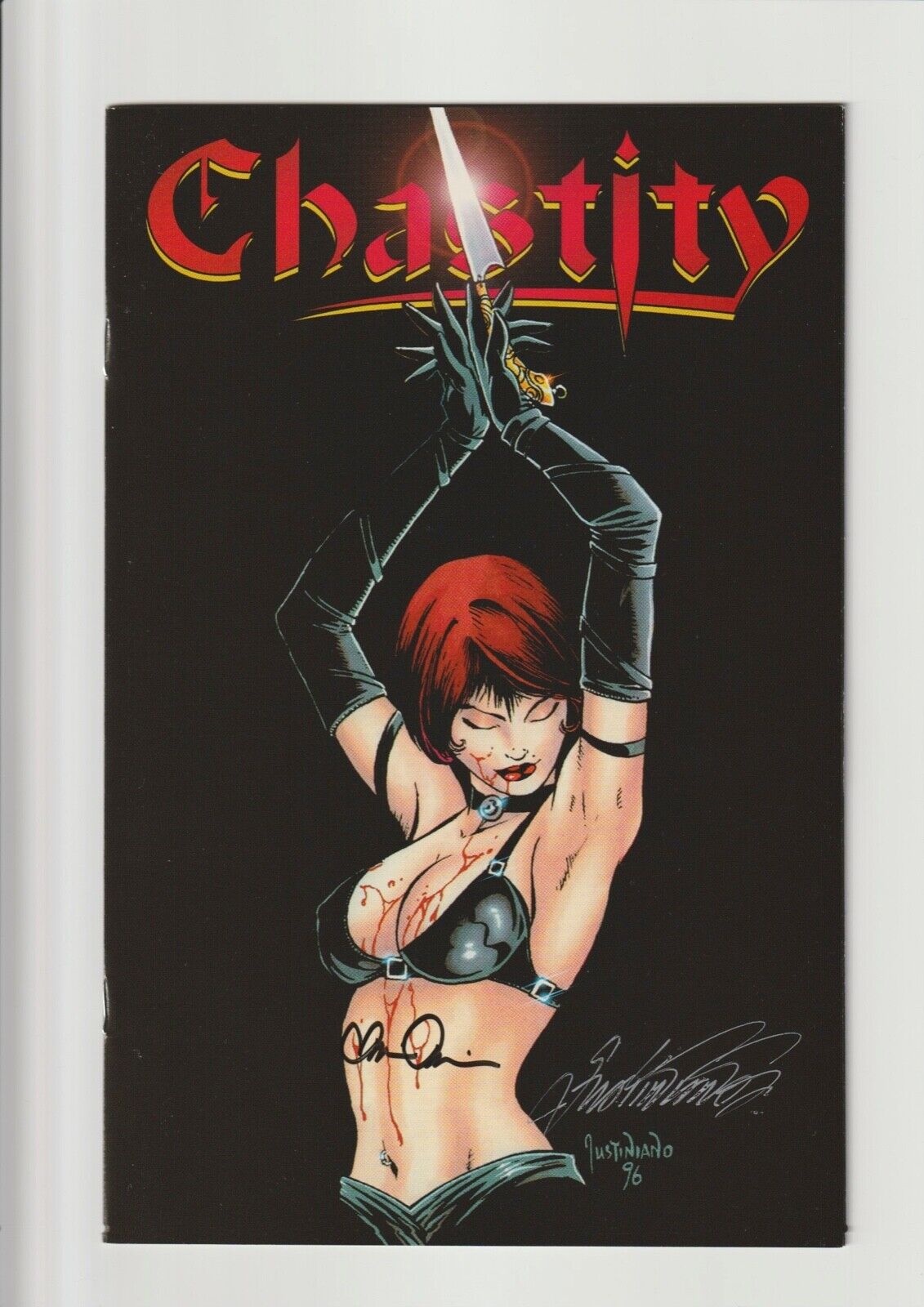 CHASTITY: THEATRE OF PAIN #1 VF+ 8.5 ONYX PREMIUM EDITION *DOUBLE SIGNED* 1997