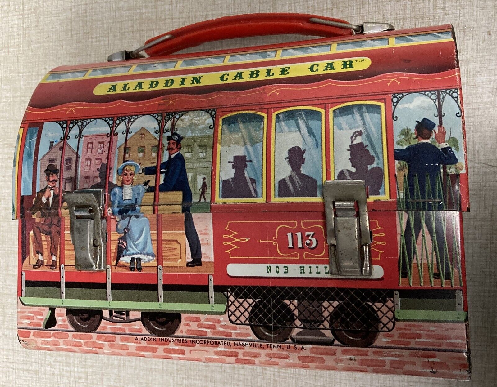 1962 Aladdin Cable Car Lunchbox with Thermos