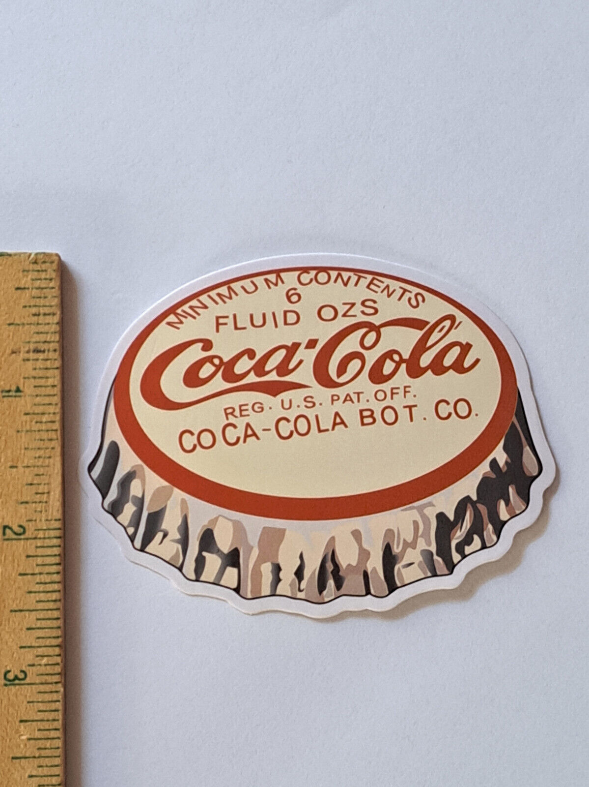 Coca-Cola decal sticker coke bottle cap  3 1/4 in