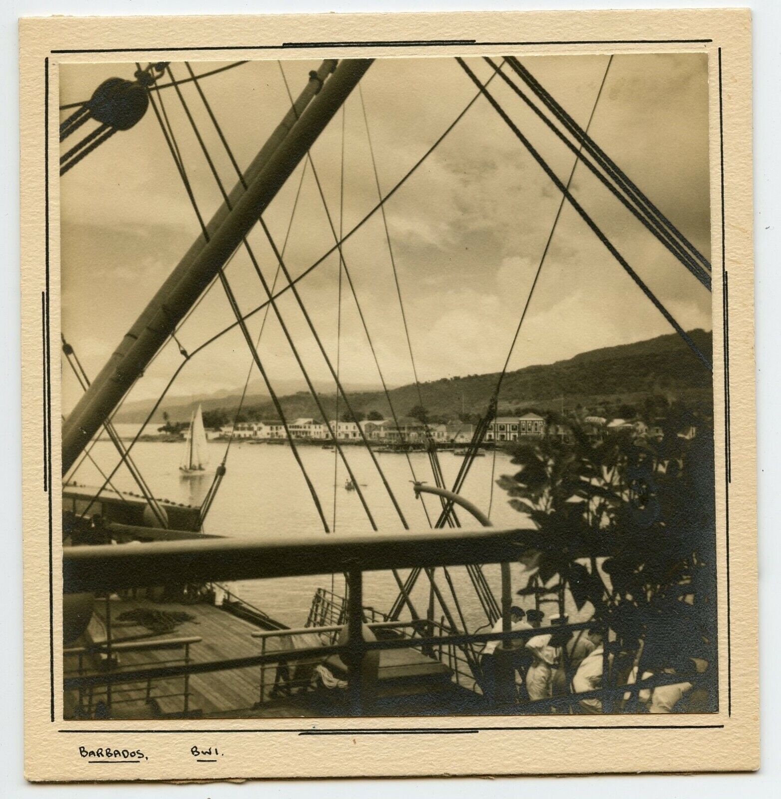Barbados BWI , Sail Ship , Vintage Photo by Gilbert Mullins , Canada