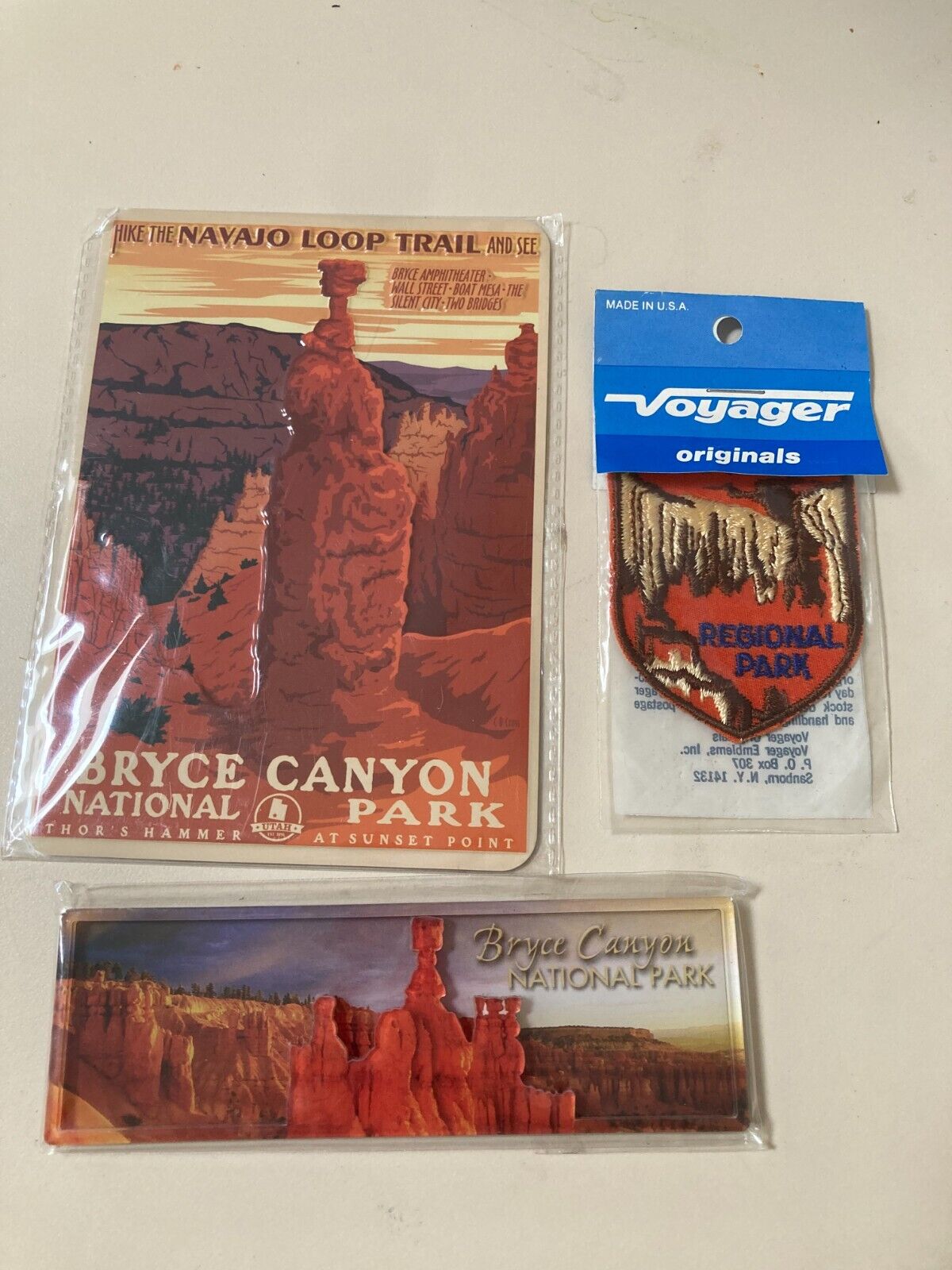 Bryce Canyon National Park Metal Postcard Magnet Voyager Grand Canyon Patch