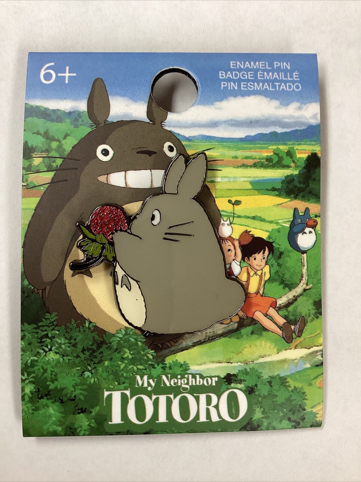 Loungefly My Neighbor Totoro Holding Glittering Strawberry Metal Enamel Pin