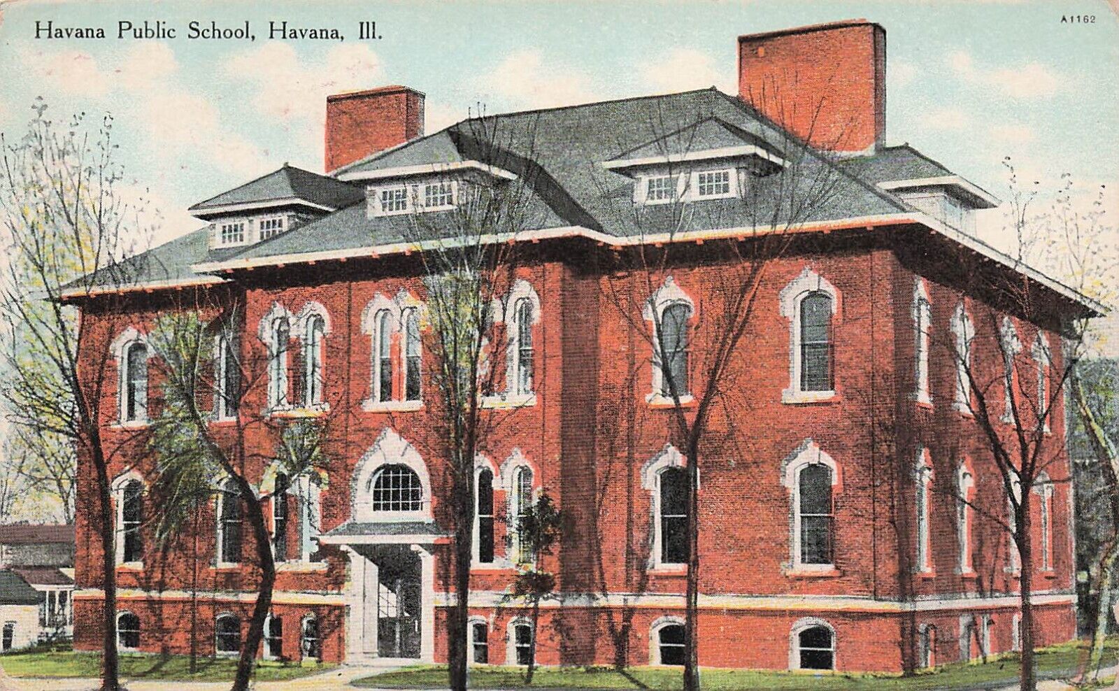 Havana IL Illinois High School Mason County Early 1900s Vtg Postcard E38