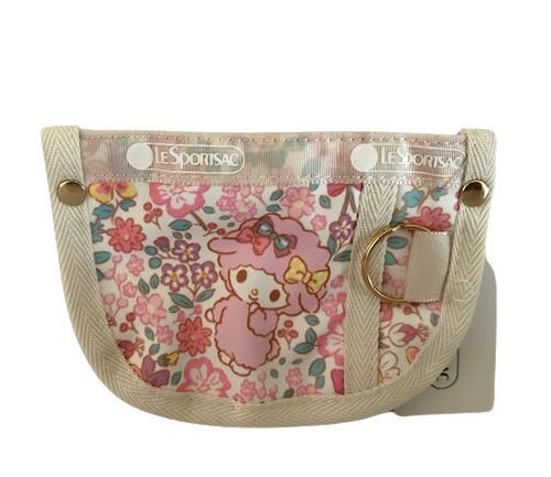 New My Melody Lesportsac sm PINK Moon Zip Wallet ID Coin Card Case Clip Purse