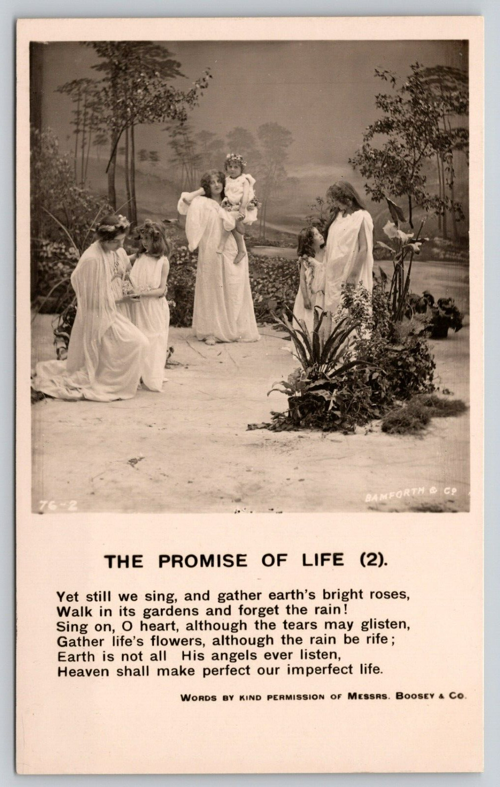 Postcard RPPC Poem The Promise Of Life Bamforth & Co Publishers Real Photo A7