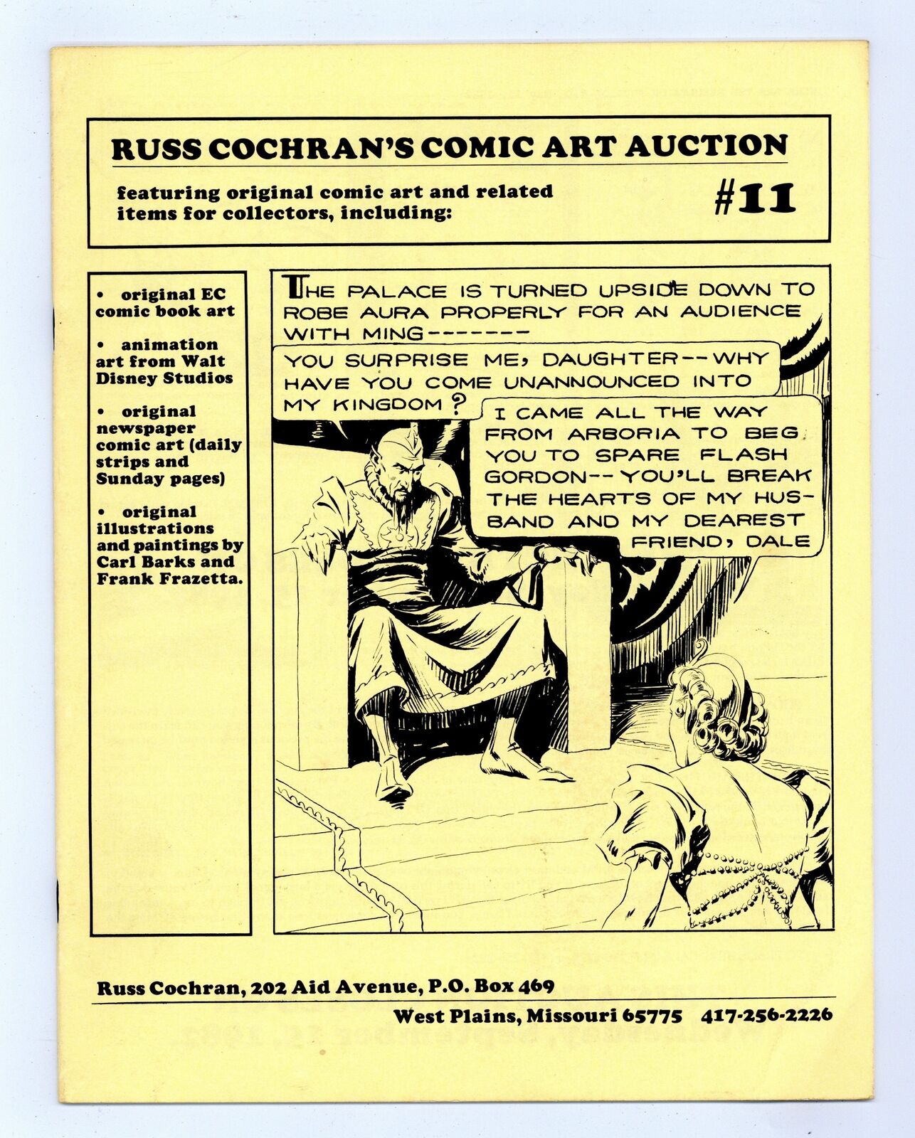 Russ Cochran\'s Comic Art Auction Catalog #11 FN+ 6.5 1982