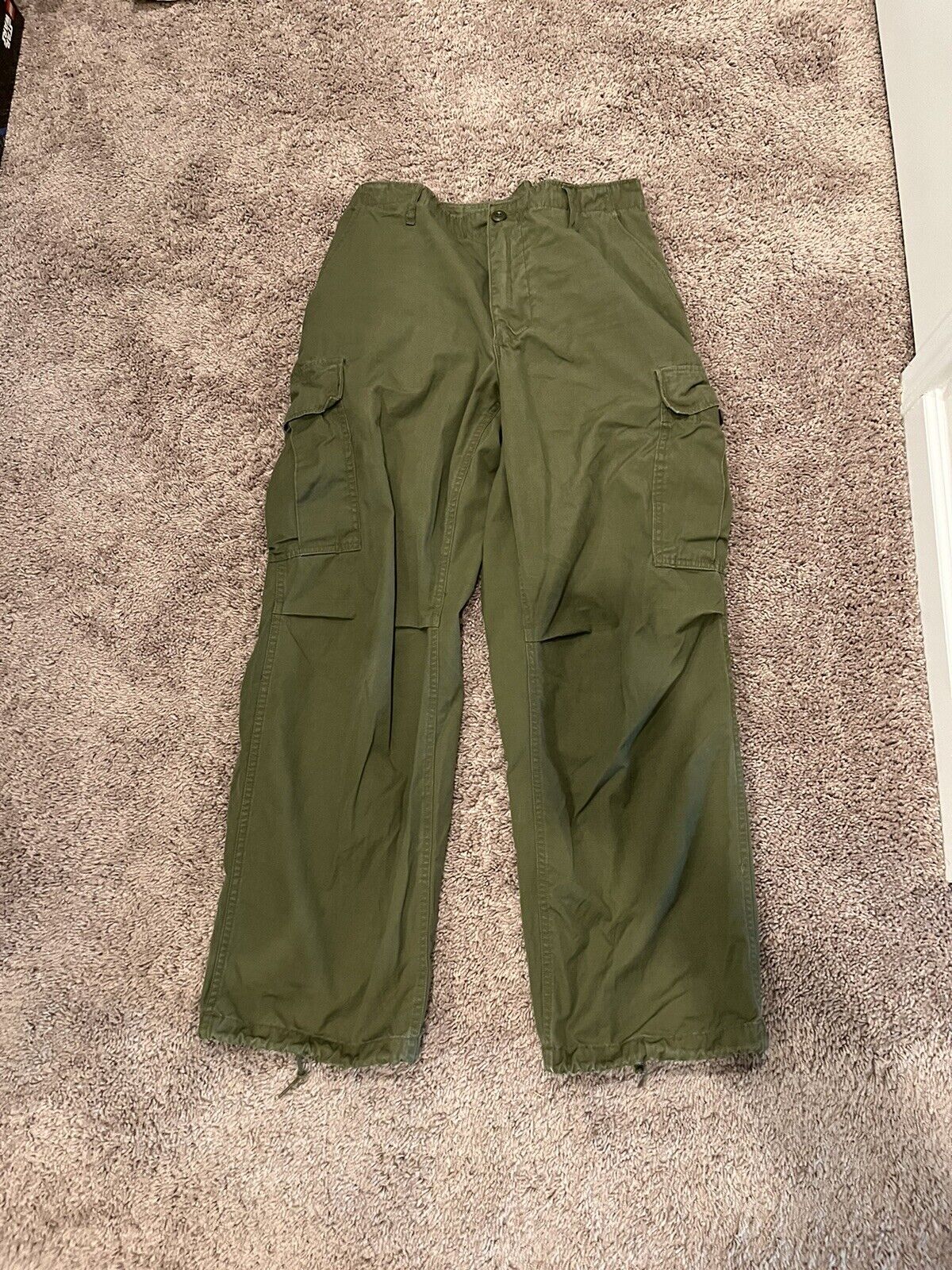 1960s Vietnam War US Army Military OG-107 Trousers Poplin Pants Medium Regular