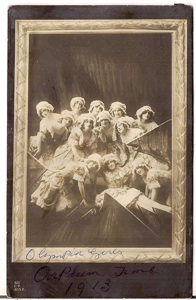 Vaudeville Act The Olympia Girls Dance? Orpheum Time 1913 Real Photo Postcard