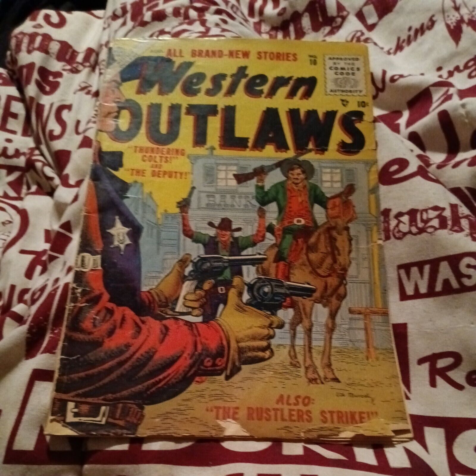 Western Outlaws #10 atlas comics 1955 Joe maneely art golden age Comic Book kid
