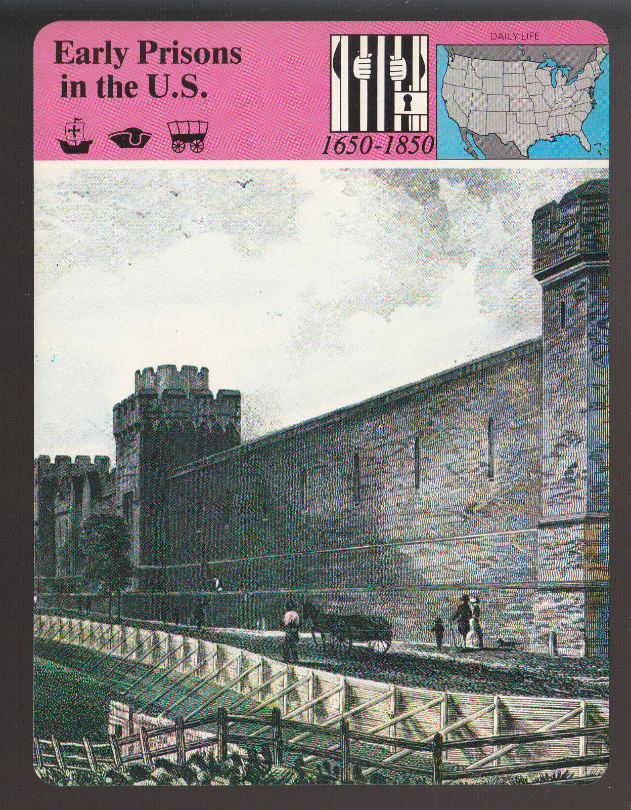 EARLY PRISONS IN THE UNITED STATES USA Philadelphia Penitentiary HISTORY CARD