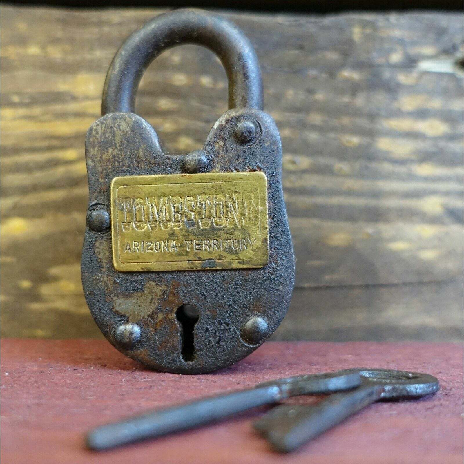 Tombstone Arizona Territory Cast Iron Lock With Keys & Antique Finish (2.5\