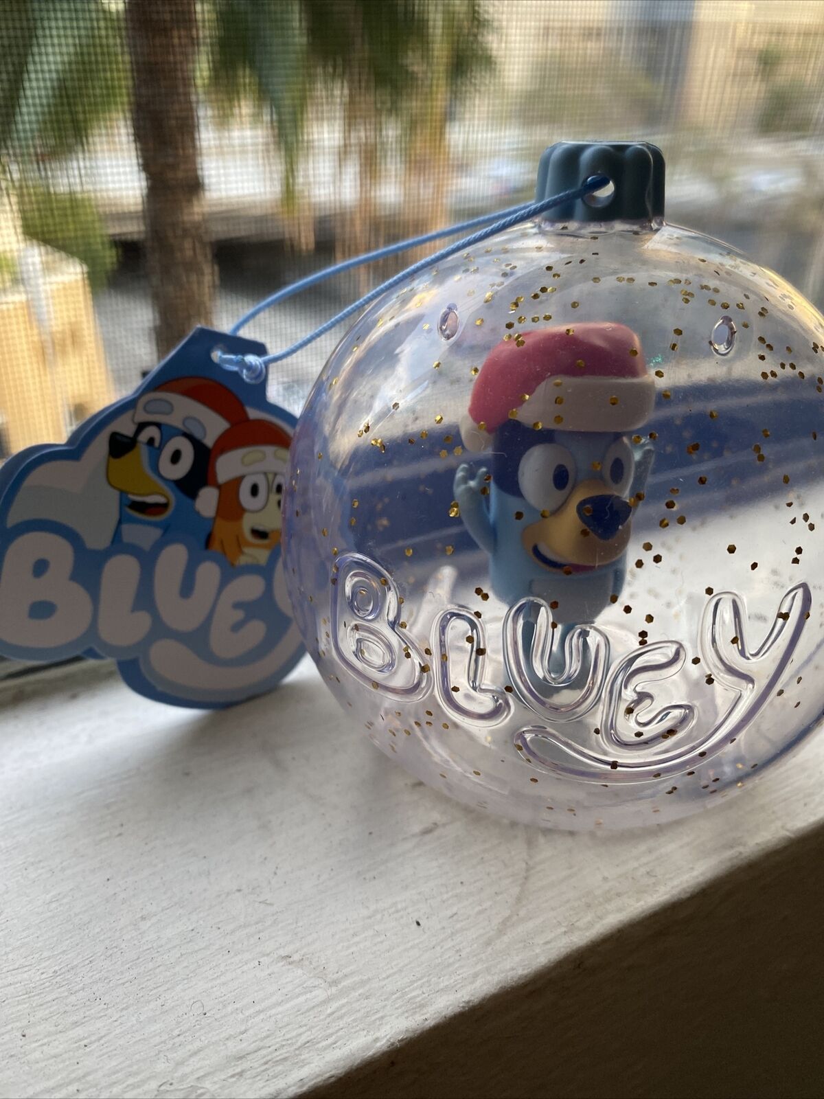 Bluey Christmas Hat ornament Figurines New But Open