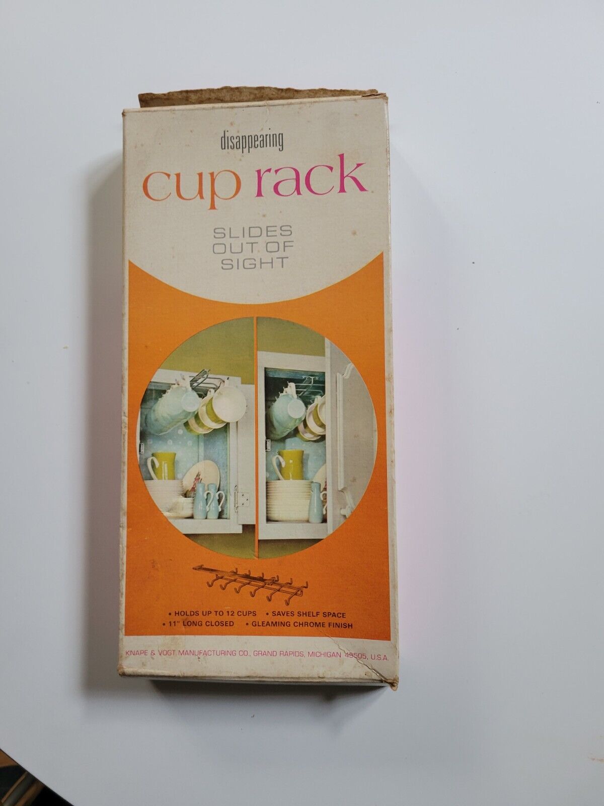 Vintage Knape & Vogt Sliding Cup Rack