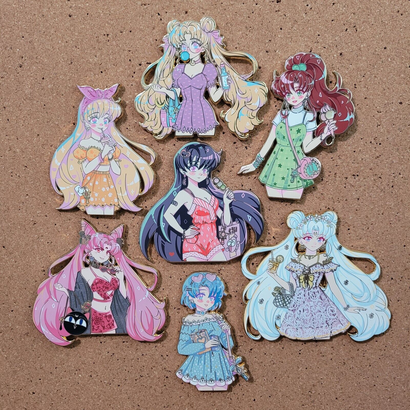 Summertime Sailor Moon - Anime Manga Fantasy Enamel Pin Set - PastelShootingStar
