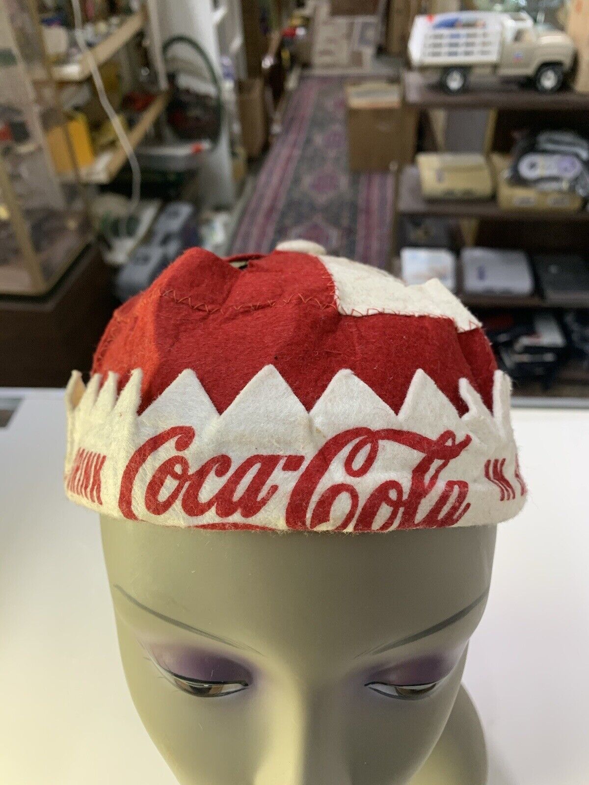 Antique Rare 1930’s Coca Cola Felt Bennie Hat NOS original. In Petretti’s Guide