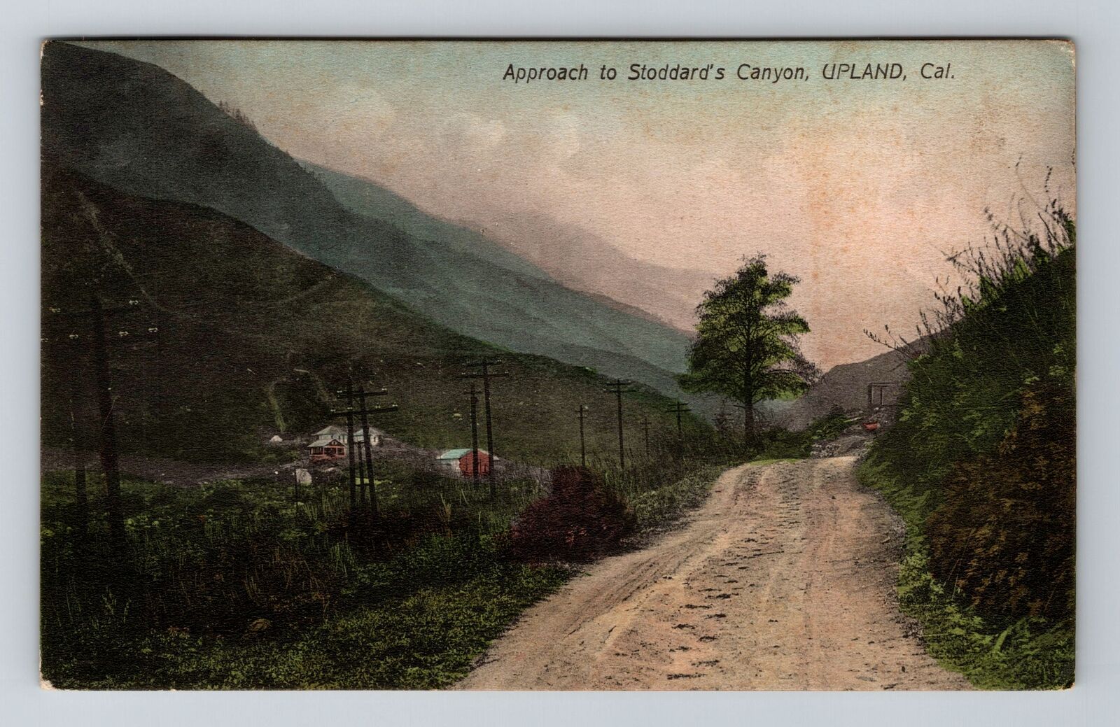 Upland CA-California, Approach to Stoddard's Canyon, Antique Vintage Postcard