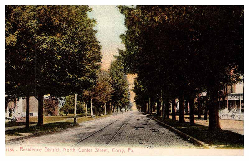 Postcard STREET SCENE Corry Pennsylvania PA 7/18 AT7947