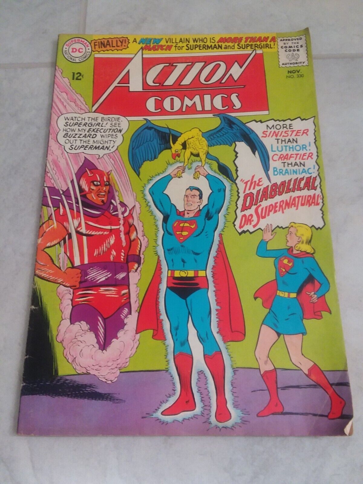 Vintage Action Comics #330 (Nov 1965, DC) Superman SuperGirl 