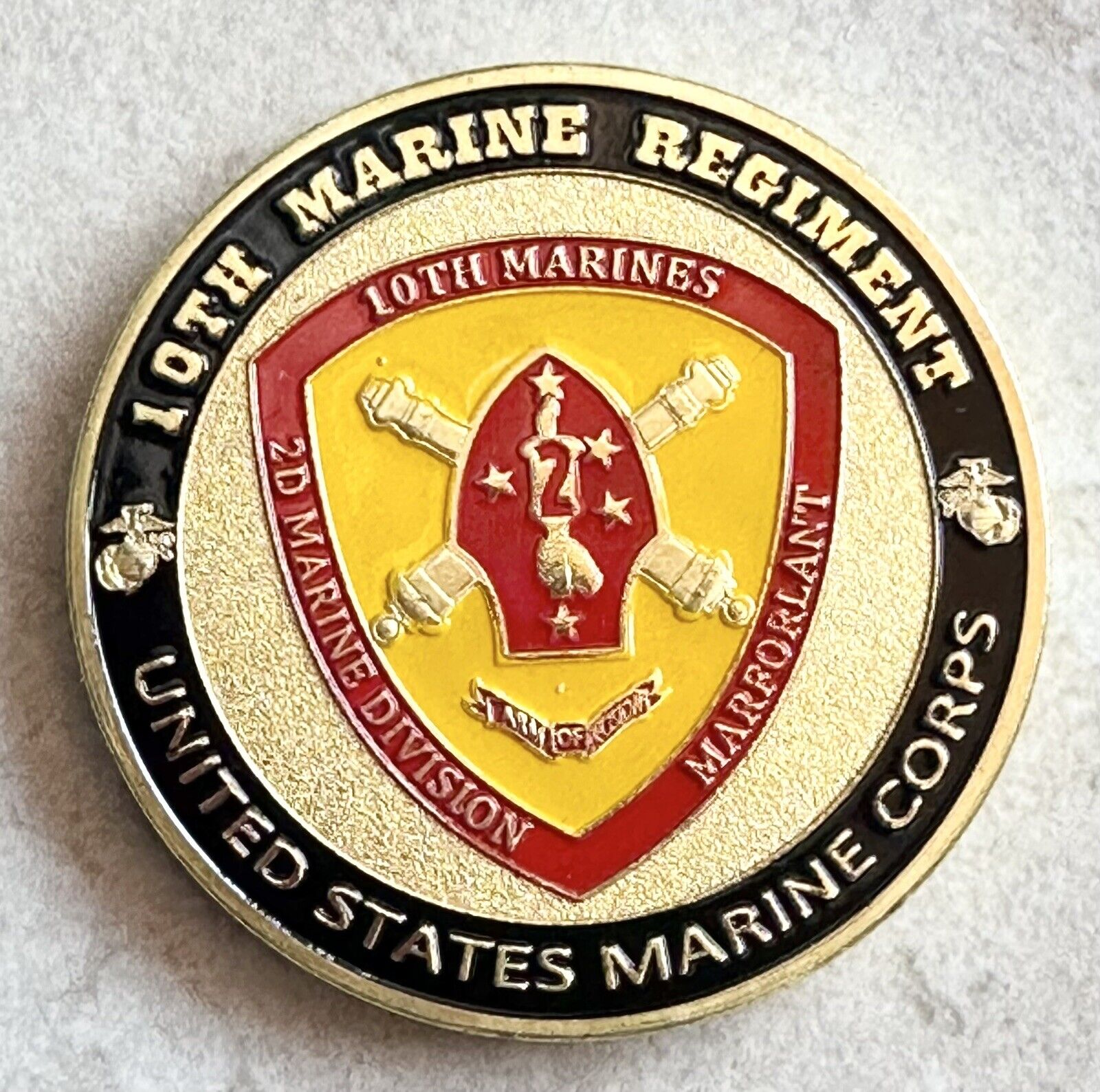 US MARINE CORPS - 10th MARINE REGIMENT Challenge Coin