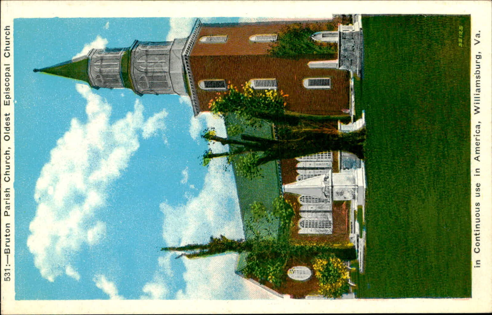 Postcard: 531:-Bruton Parish Church, Oldest Episcopal Church 1326 3512