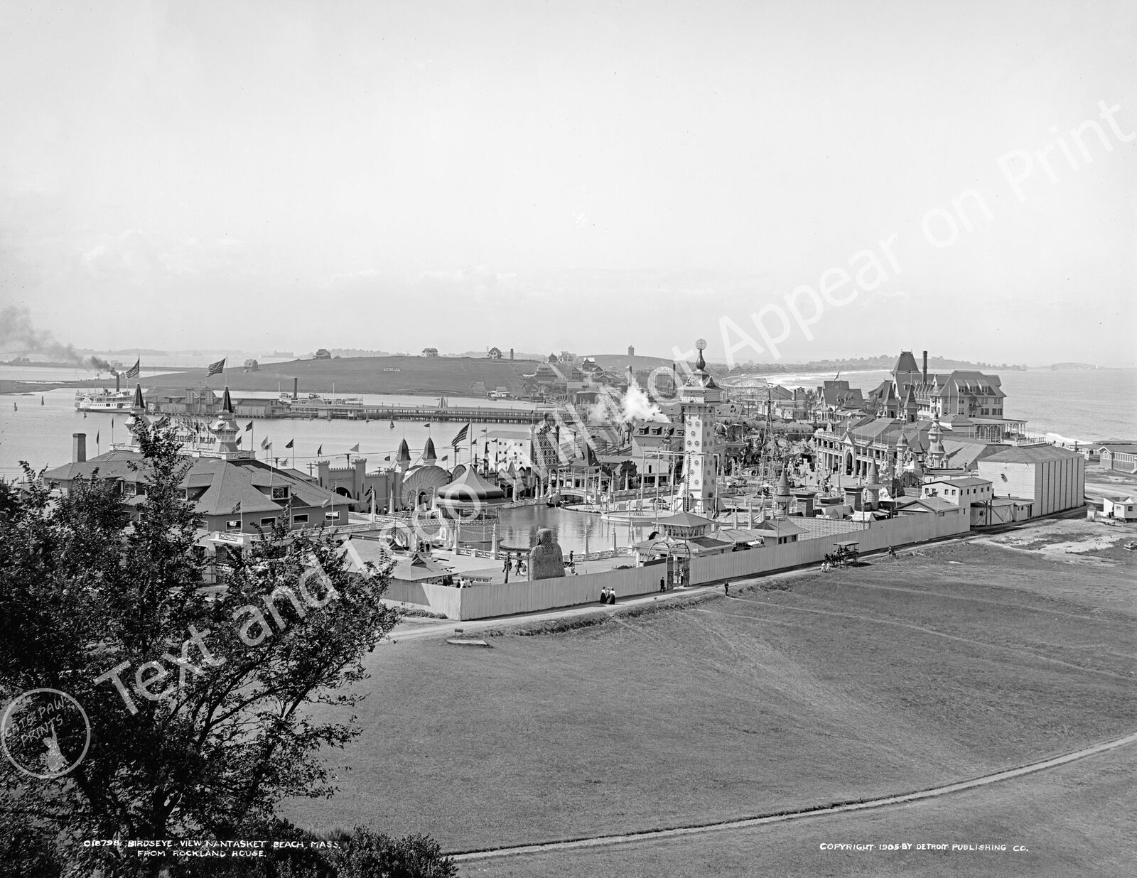 1905 Aerial View of Paragon Park, Nantasket Beach Old Photo 8.5\