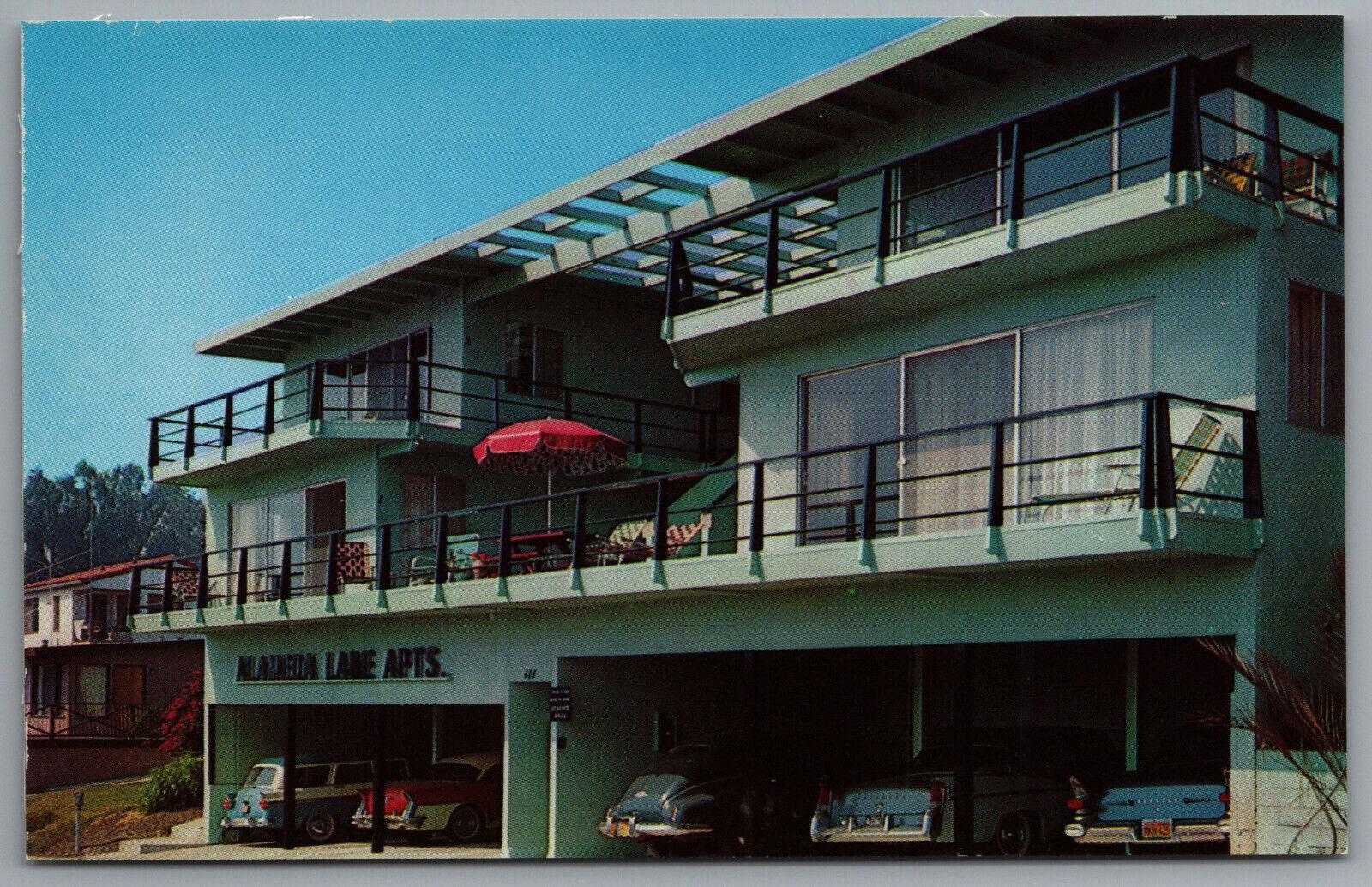 San Clemente CA 111 Alameda Lane Apartments c1958 Chrome Postcard