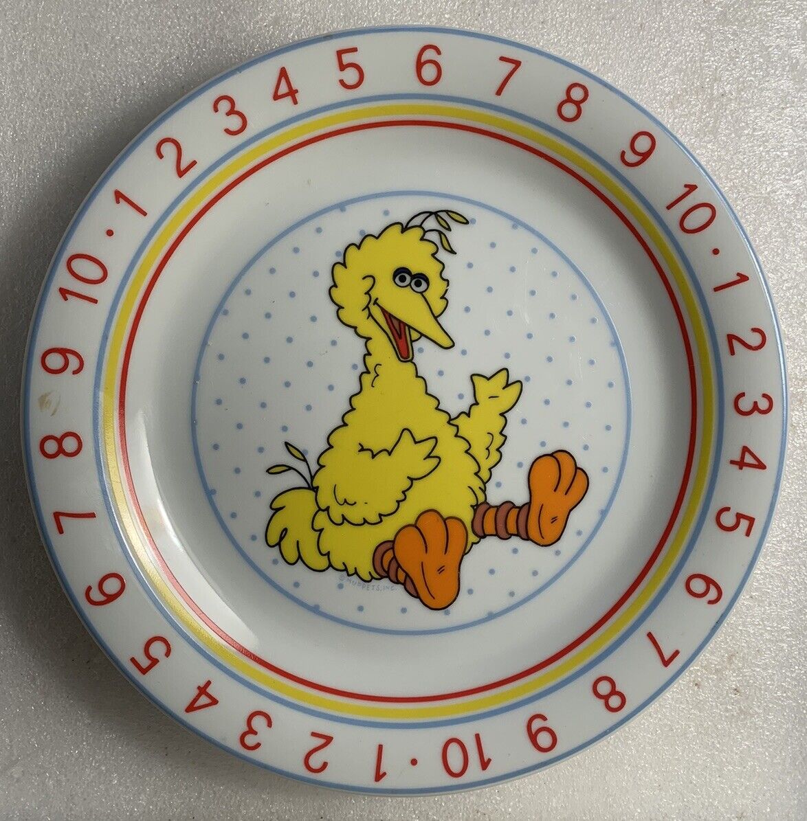 Vintage Sesame Street Big Bird Plate Porcelain Made In Japan